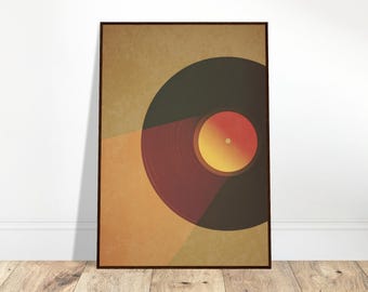 Retro Vinyl Framed Poster | Collector Decor | Audiophile Print