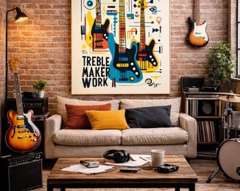 Abstract Guitar | Printable Wall Art | Music Decor | Digital Download