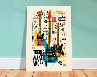 Gitarre Poster | Musik Wand Kunst | Geschenk für Ihn