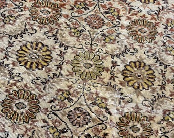 5x8 Vintage Floral Rug, Bohemian Turkish Rug, Rugs for living room, Bedroom Rugs, Kitchen Rugs, Rugs for diningroom, Oversized Rug