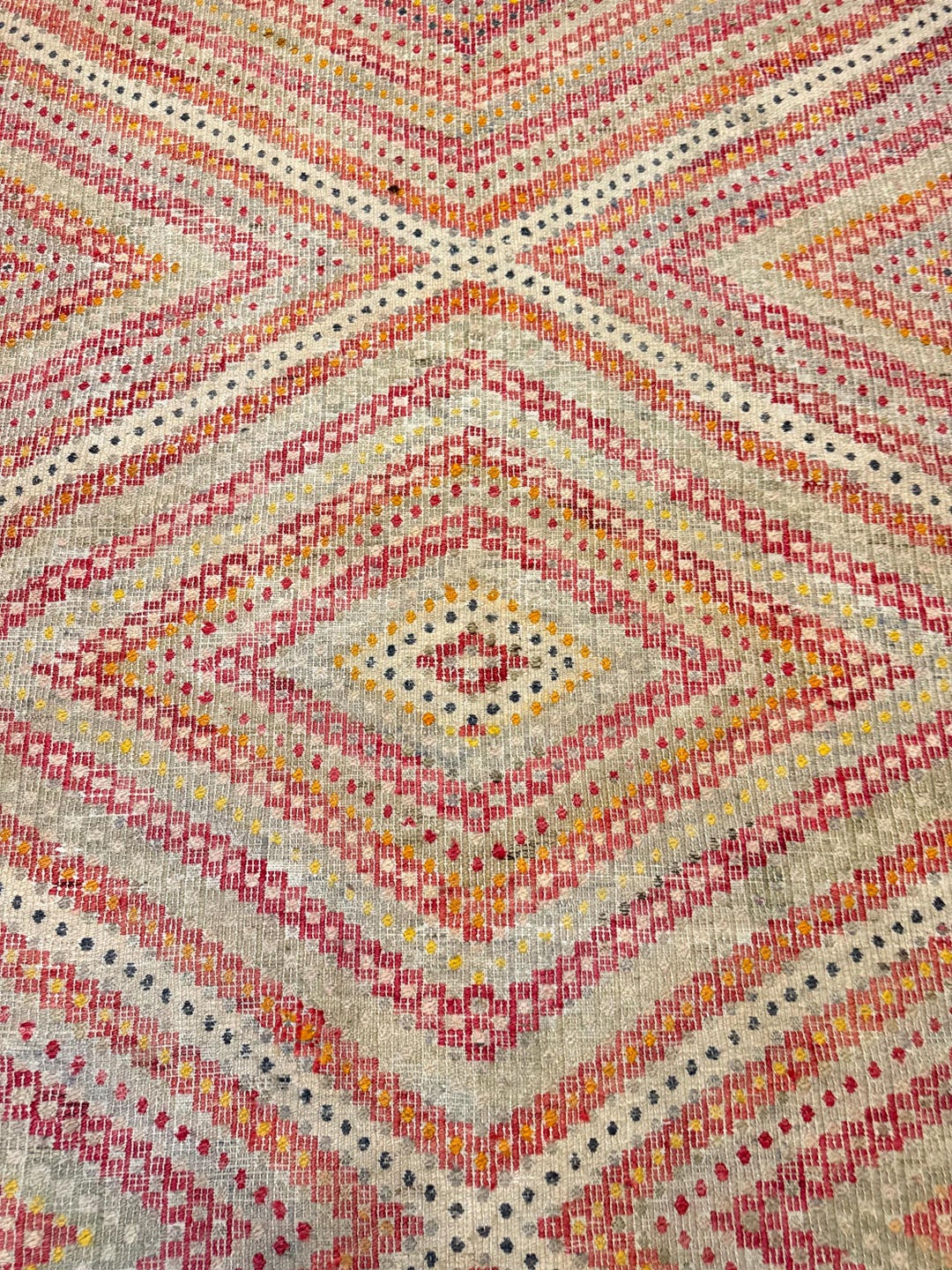 6x7 9 Rug Vintage Turkish Kilim Rug, 6x7 Wool Cotton Rugs, Boho Tribal Carpet ...