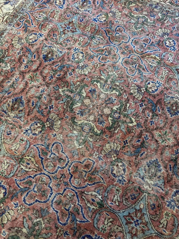 7x10 Oushak Rug, Turkish Wool Rug, living room Rug,  Handmade Bedroom Rug, Playroom Rug