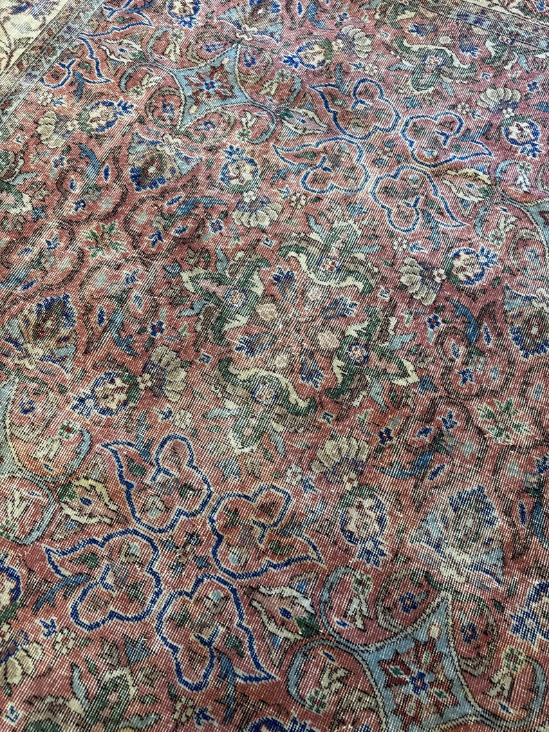 7x10 Oushak Rug, Turkish Wool Rug, living room Rug, Handmade Bedroom Rug, Playroom Rug afbeelding 1
