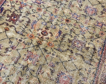 6x9 Vintage Oushak Area Rug, Turkish Rug, living room Rug, Bedroom Rug, Wool Handmade Rug