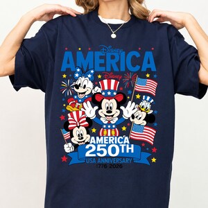 usa 250th shirt, america 250 celeb, fourth of july trip, disney trip tee, independence day, walt disney world, disneyworld 250th, disneyland 250th, disney usa shirt, 1776 2026 shirt, mickey and friends, disney parks 250, 4th of july disney