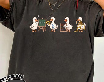 Comfort ColorsSchool Teacher Geese Unisex Shirts, Math Goose Tees,  Gift for Educators