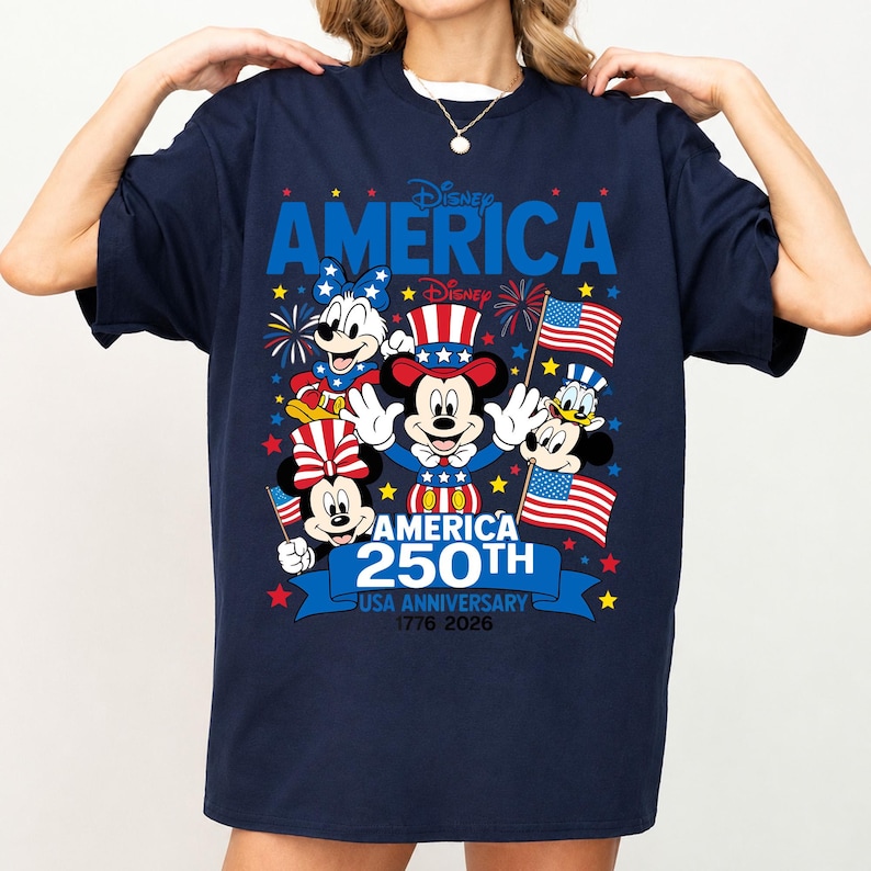 usa 250th shirt, america 250 celeb, fourth of july trip, disney trip tee, independence day, walt disney world, disneyworld 250th, disneyland 250th, disney usa shirt, 1776 2026 shirt, mickey and friends, disney parks 250, 4th of july disney