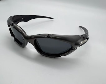 Lunettes de soleil Oakley vintage 90s Plate verres noirs polarisés Y2K GorpCore Hype