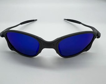 Lunettes de soleil vintage Oakley Juliet 2.0 X-Metal polarisantes monture gris mat verres bleus