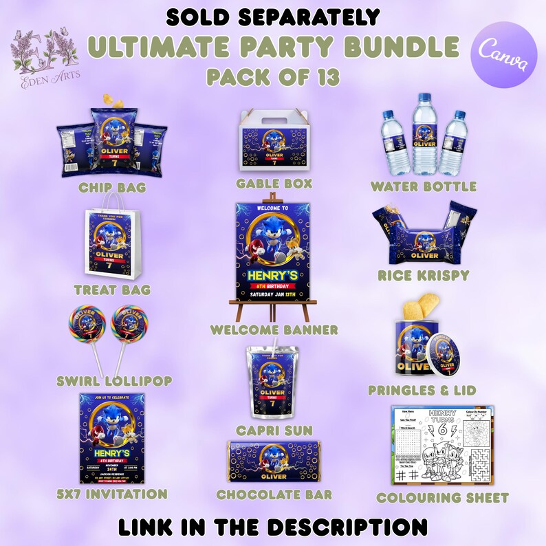 Editable Sonic Capri Sun Label, Sonic Hedgehog Birthday Party Favor ...