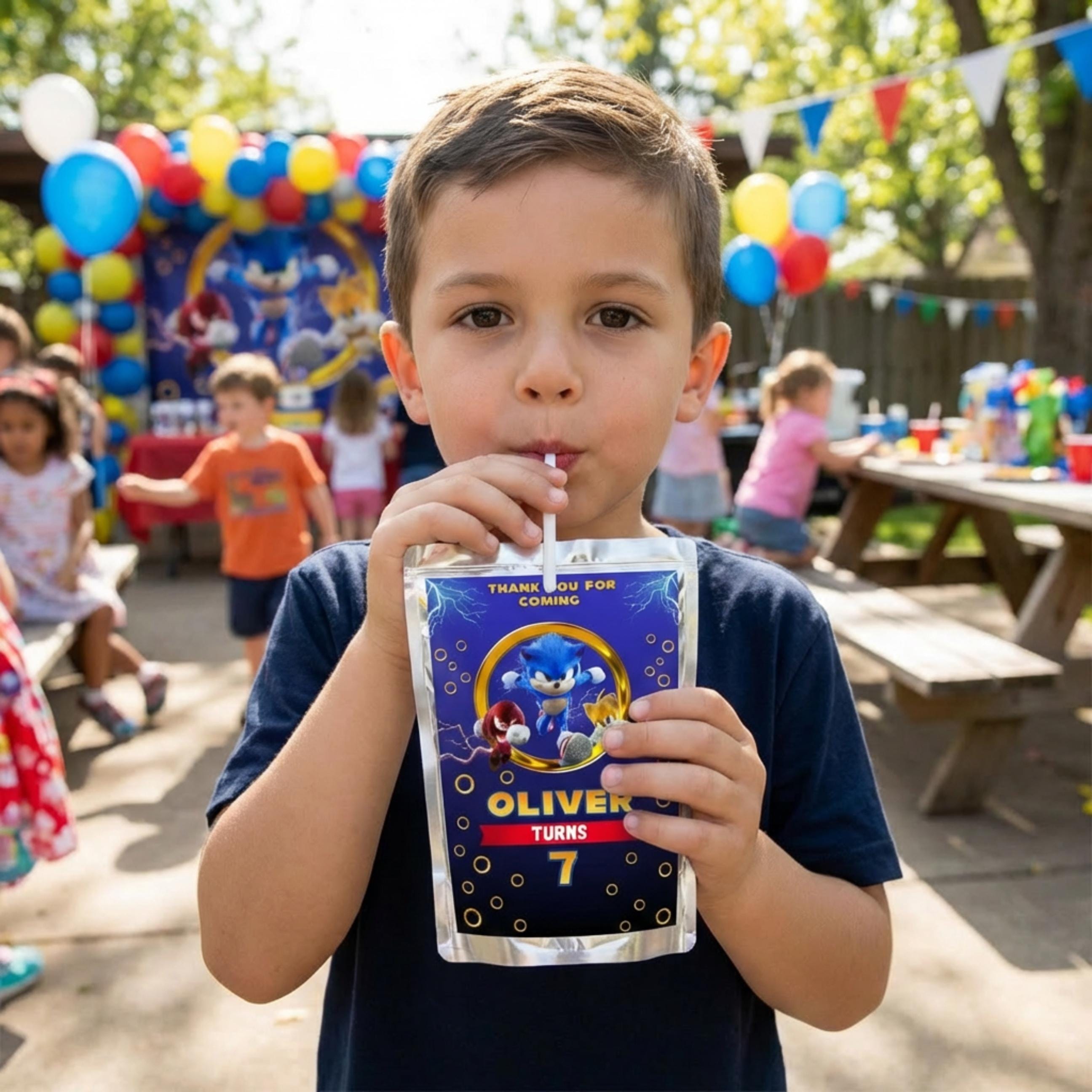 Editable Sonic Capri Sun Label, Sonic Hedgehog Birthday Party Favor ...