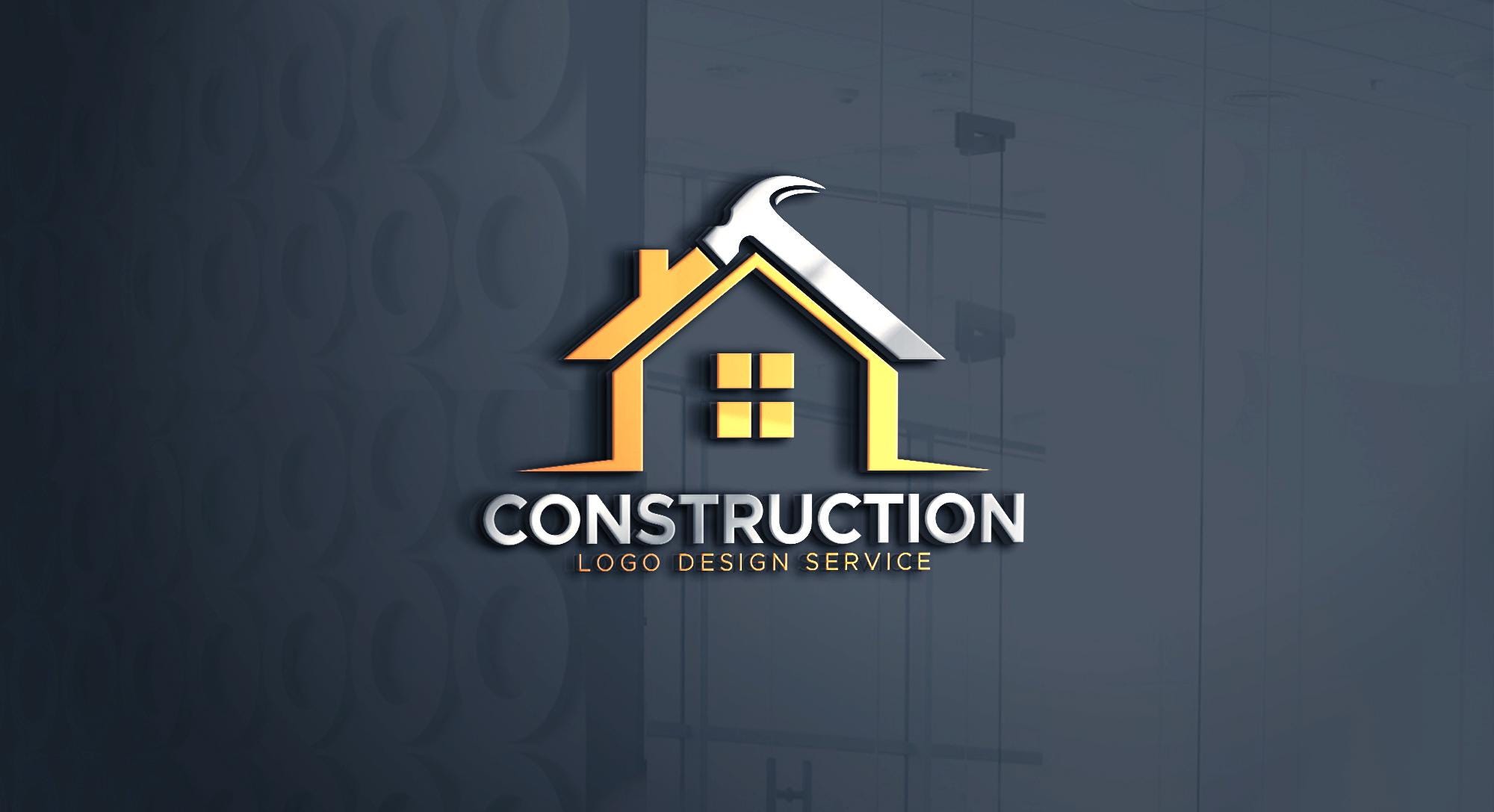 Modern Construction Logo Design | Real Estate & Builder Logo - Etsy