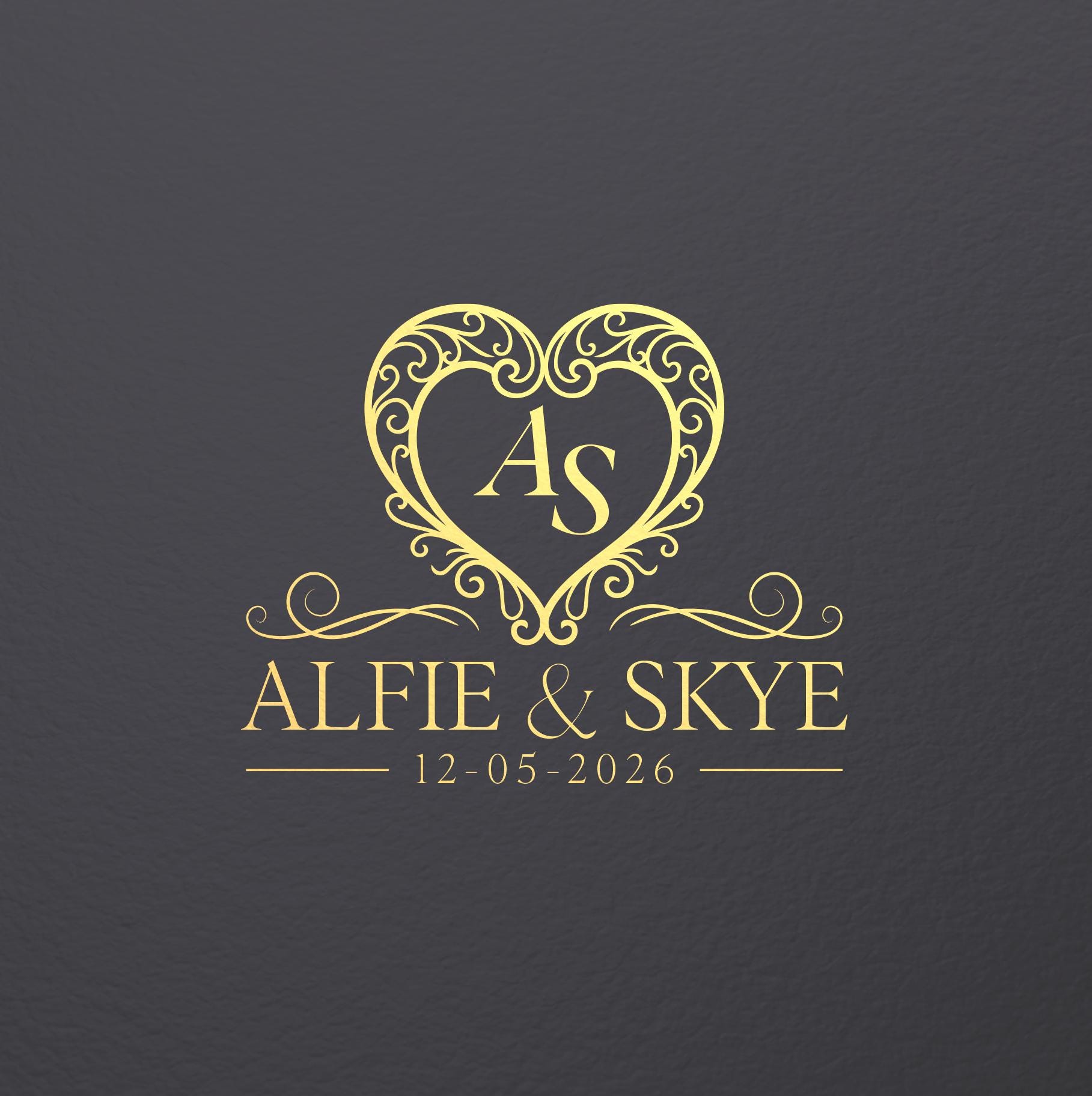 Luxury Custom Wedding Monogram Logo With Initials, Elegant Couple Crest ...