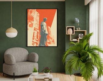 Urban Skater Wall Art Print for Teen Room Decor, Retro Skateboarder Poster, Aesthetic Street Style Home Gift