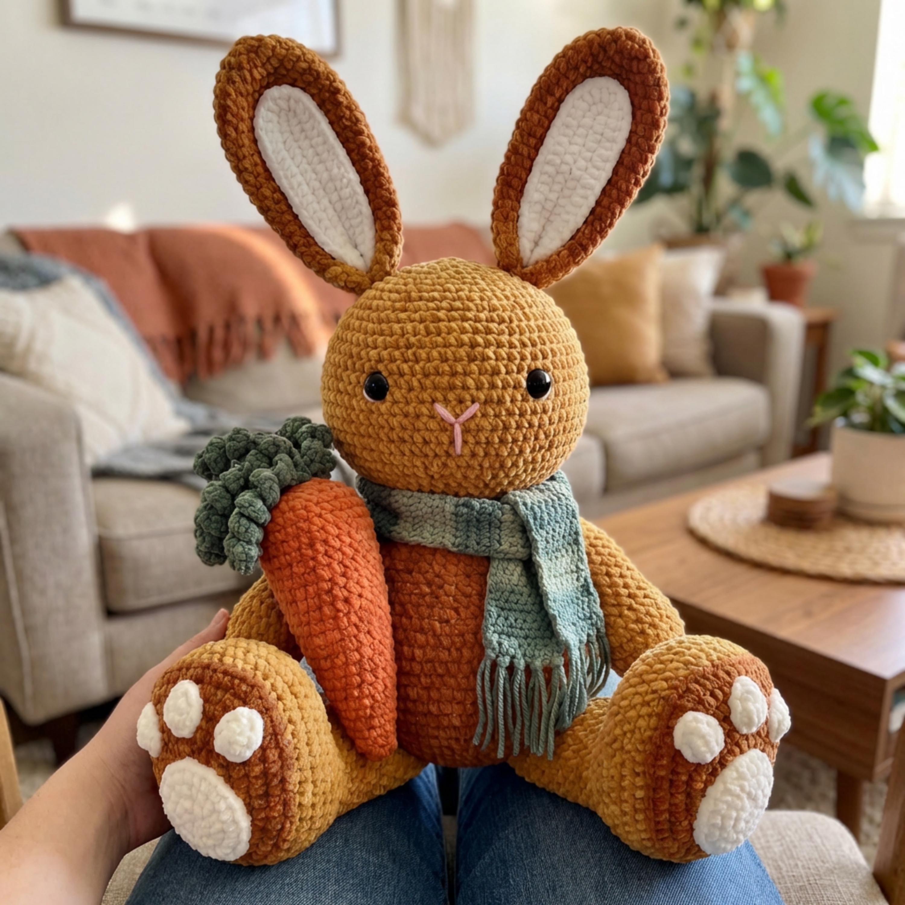 Xl Rabbit Crochet Pattern Giant Rabbit Amigurumi Crochet Pattern PDF - Etsy