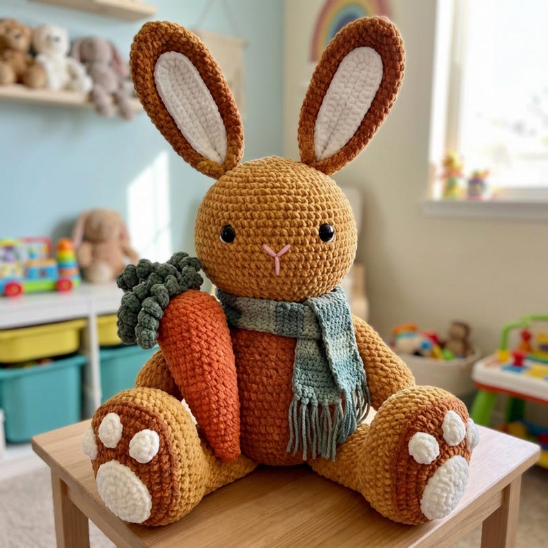 Xl Rabbit Crochet Pattern Giant Rabbit Amigurumi Crochet Pattern PDF - Etsy