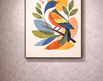 Matisse Inspired, Bird Artwork Print,Matisse Poster,Matisse Print,Matisse Painting,Matisse Wall Art,
