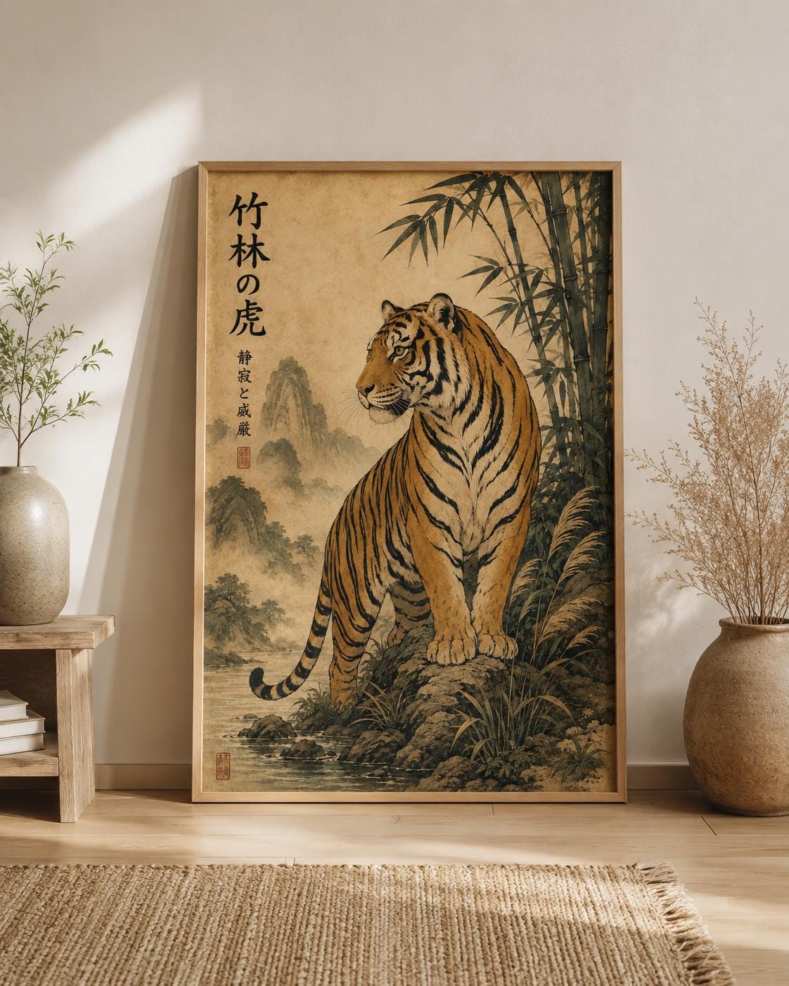Vintage Asian Tiger Print - Etsy