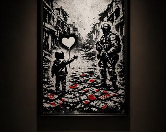 Bansky, Hope ,Street Art Print,Bansky Inspired,Banksy Style,Banksy Wall Art,Bansky Poster, Banksy Wall Art, Graffiti, Banksy Graffiti Art