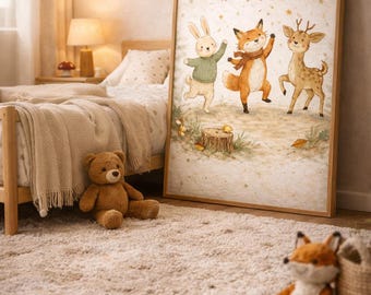 Nursery wall art,Kids Room Decor,Cozy Decor,Funny Prints,Children Room,Kids Gift,Baby Boy Room,Child Boy Room Art,Forest Nursery Decor