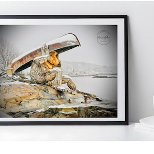 Neve com a Sra. Skipper, a Troll. Fotografia de Thomas Dambo | Emoldurada 11x14 com passe-partout 8x10 |