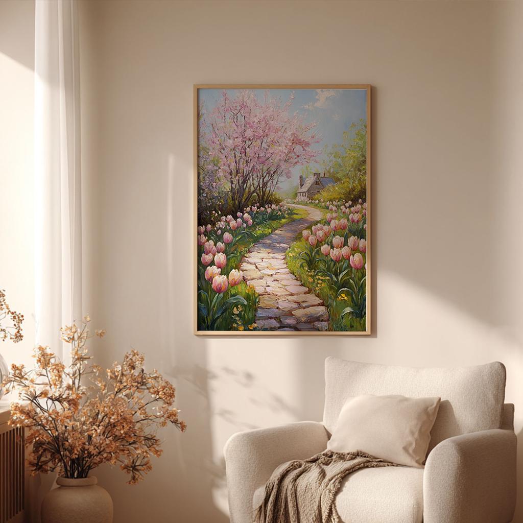 Spring Cottage Garden Pathway, Cottagecore Printable Art - Pastoral ...