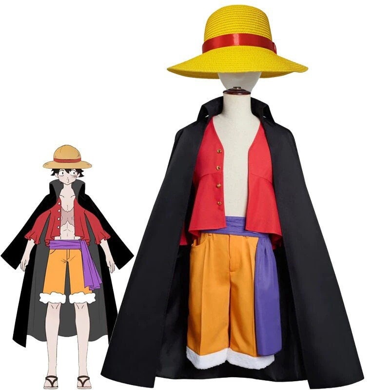 Peachi One Piece Anime Monkey D Luffy Cosplay Costume Suit Red M   Amazonin Clothing  Accessories