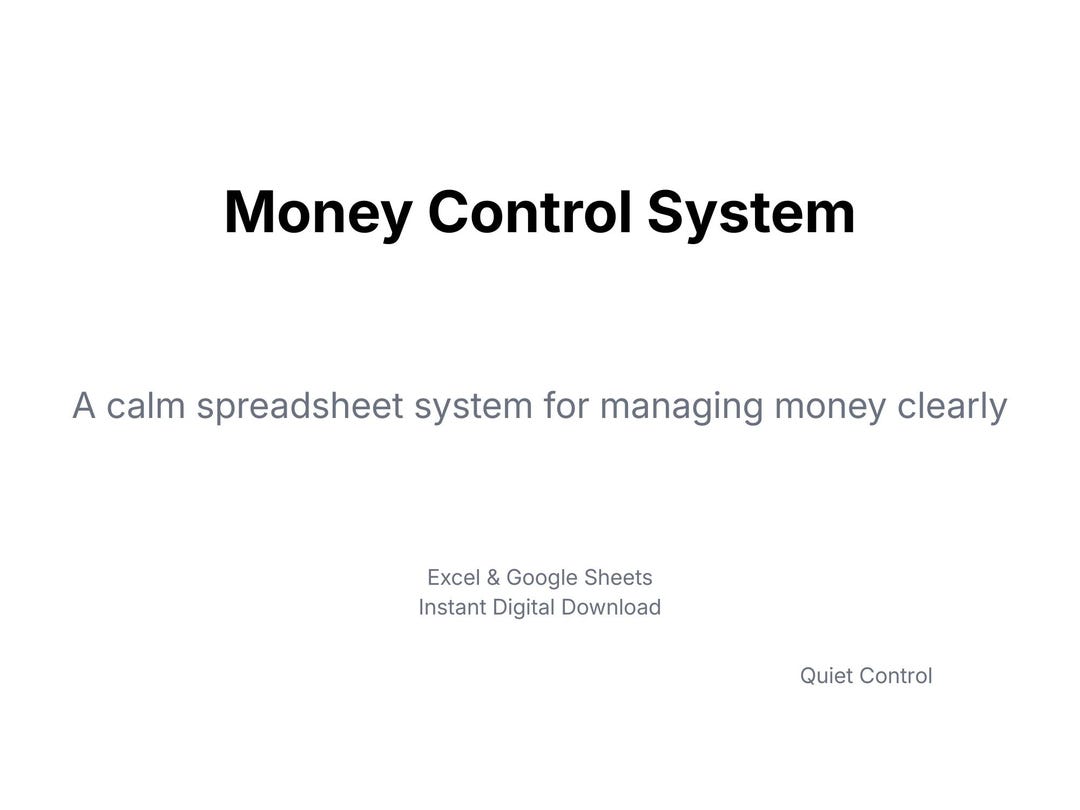 Control System Spreadsheet Money Control System | Simple Spreadsheet Bundle for Calm Personal ...