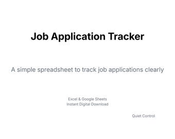 Job Application Tracker Spreadsheet | Simple Job Search Organiser