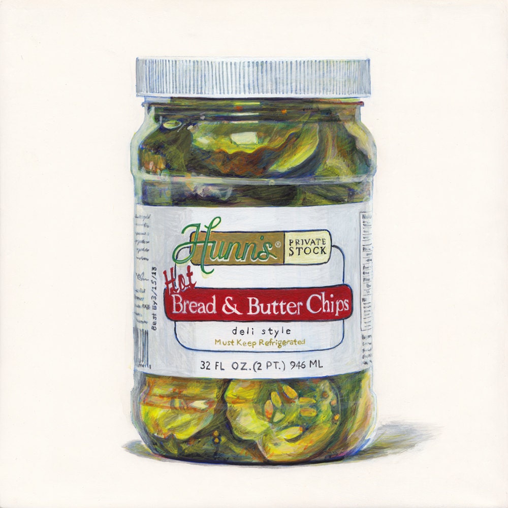 Bread And Butter Pickles Original Egg Tempera Illustration Etsy Bread And Butter Pickles Original Egg Tempera Illustration Etsy