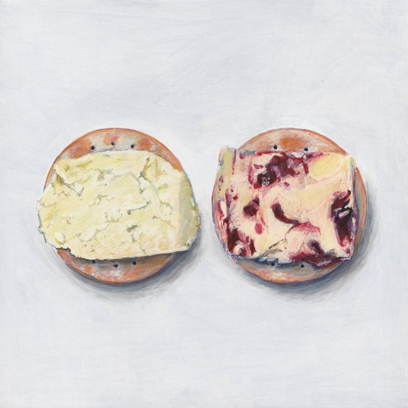 British Food Collection 1 Giclée Print Wensleydale Cheeses