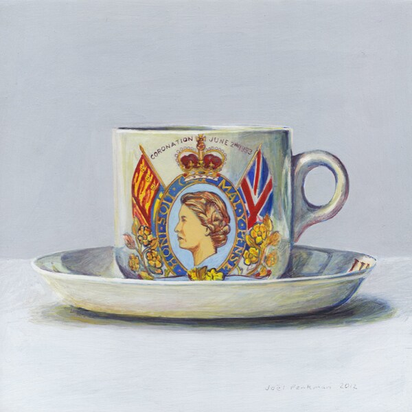 Coronation June 2nd 1953, Royal Harvey. Original egg tempera painting, framed.