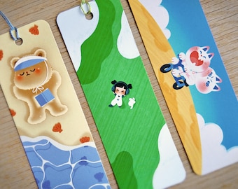 Ensemble de signets illustrés | Cadeau pour les amoureux des livres