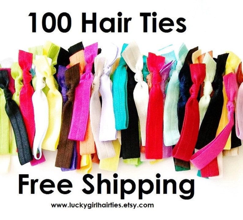 100 Hair Ties Free Shipping Ponytail Holder Elastic Hair Etsy
