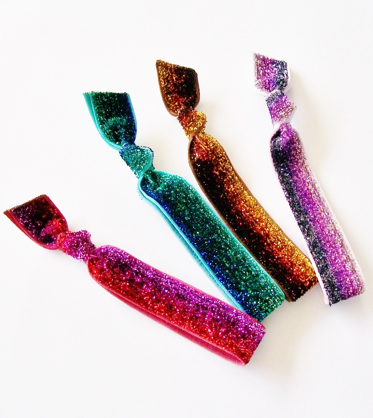 Sparkle Hair Ties Ombre Glitter 4 Pack or Single Hair Tie Etsy