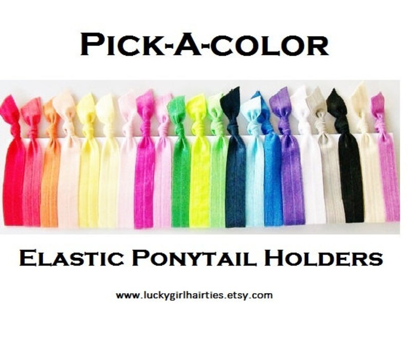 10 Hair Ties Pick A Color Set Ponytail Holderヘアタイ Elastic Etsy