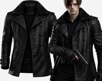 Leon S Kennedy RE9 Requiem Leather Jacket, Resident Evil Cosplay Coat
