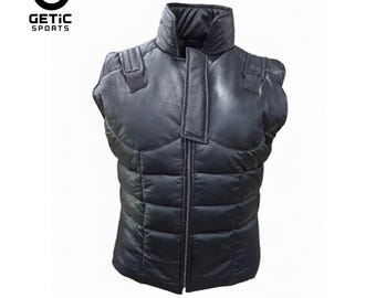Solid Snake Cosplay Leather Vest, Metal Gear Prop Costume, Tactical Matte Black