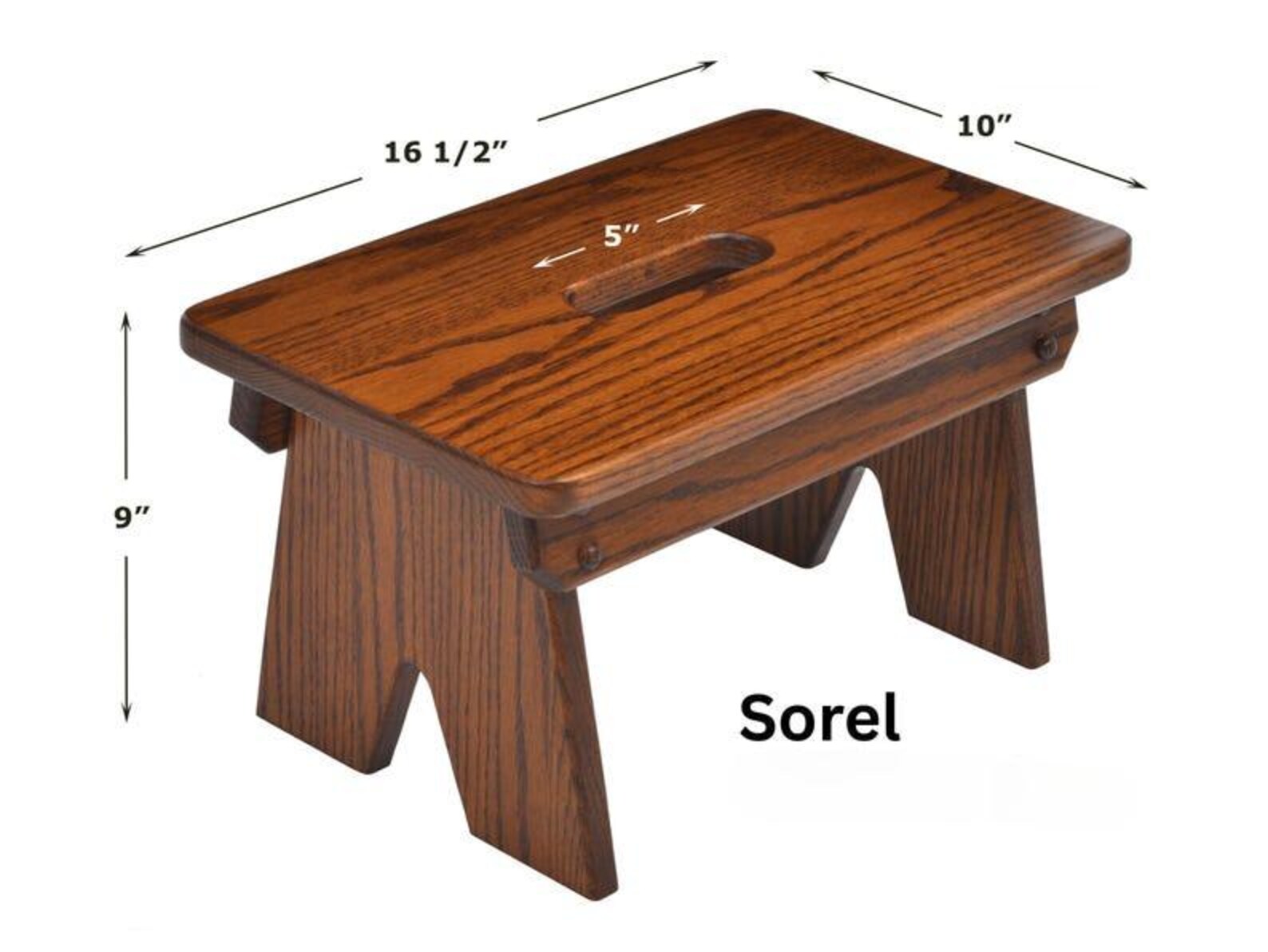 Solid Wood Step Stool – Handmade Wooden Footstool for Kitchen, Bathroom, Bedroom - Sorel