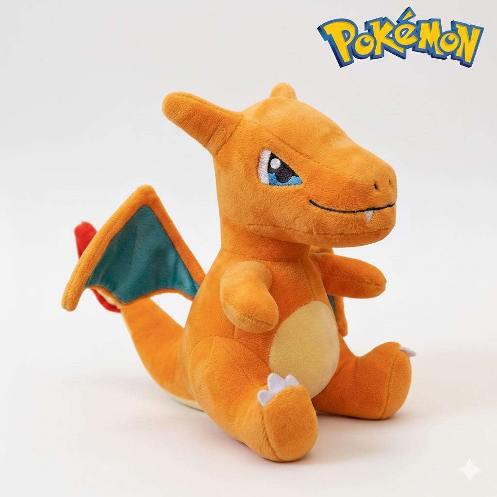 Peluche Dracaufeu POKEMON 35 cm, peluche dragon géant, peluche d'inspiration Pokémon