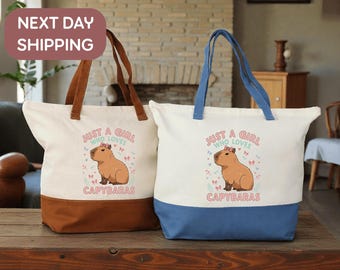 Capybara Lover Tote, Capybara Gift Tote, Capybara Girl Tote, Animal Lover Tote, Cute Capybara Tote, Capybara Fan Tote, Capybara Friend Tote