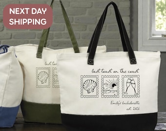 Custom Bachelorette Tote, Beach Bachelorette Tote, Coastal Bride Tote, Bride Trip Event Tote, Beach Bride Party Tote, Bride Coast Gift Tote