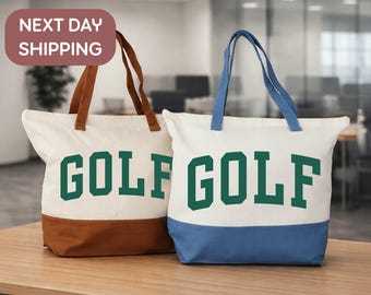 Golf Tote Bag For Players And Fans, Minimal Golf Tote Bag Gift, Everyday Canvas Tote Bag For Course Days And Weekend Travel Accessories Use