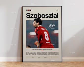 Dominik Szoboszlai Liverpool Poster, Reds Wall Art, Framed Soccer Print