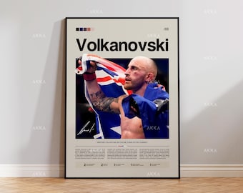 Alexander Volkanovski UFC Featherweight Champion Poster, Framed MMA Wall Art