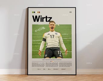 Póster de Florian Wirtz, selección alemana de fútbol, cuadro para pared.