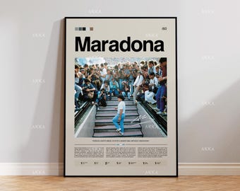 Diego Maradona Napoli Football Poster, Vintage Wall Art Print