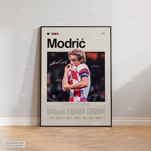 Cartel de Luka Modrić Croacia, arte mural general del mediocampo de fútbol