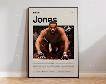 Jon Jones UFC Poster, MMA Champion Fighter Wall Art