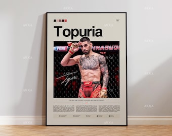 Ilia Topuria UFC Champion Poster, MMA Fighter Wall Art Print